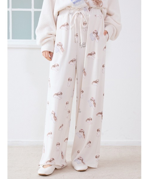 シーズー柄ロングパンツ（ルームウェア/パジャマ）｜gelato pique