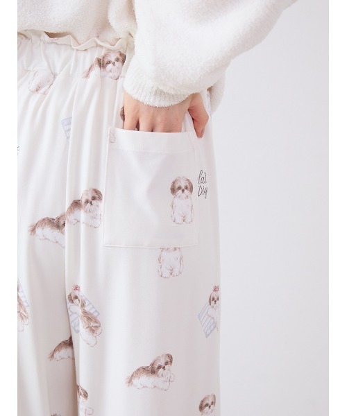 セール】シーズー柄ロングパンツ（ルームウェア/パジャマ）｜gelato