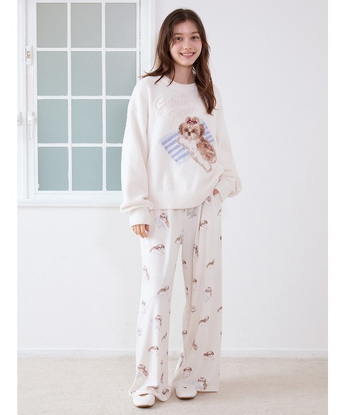 シーズー柄ロングパンツ（ルームウェア/パジャマ）｜gelato