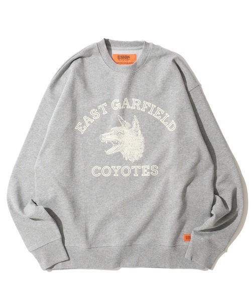 UNIVERSAL OVERALL（ユニバーサルオーバーオール）の「【UNIVERSAL OVERALL】CVC FLEECE GRAPHIC PRINT SWEAT PULLOVER / CVC裏毛 グラフィックプリント スウェットプルオーバー（スウェット・メンズ・ブラック/グレー/ミント・SMALL/MEDIUM/LARGE/X-LARGE）」の6枚目の写真