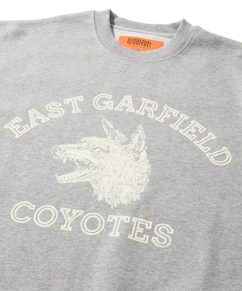 UNIVERSAL OVERALL（ユニバーサルオーバーオール）の「【UNIVERSAL OVERALL】CVC FLEECE GRAPHIC PRINT SWEAT PULLOVER / CVC裏毛 グラフィックプリント スウェットプルオーバー（スウェット・メンズ・ブラック/グレー/ミント・SMALL/MEDIUM/LARGE/X-LARGE）」の11枚目の写真