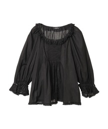 最終値下げ！新品 ピンクハウス♥ピコフリルブラウス／黒 PINK HOUSE ピンクハウス ブラウス レディース 段々 ティアード