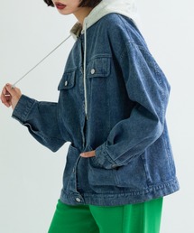A.D.C.L. | フード付き オーバーサイズ ビックシルエット デニムジャケット(Gジャン)(デニムジャケット)
