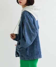 A.D.C.L.（エーディーシーエル）の「フード付き オーバーサイズ ビックシルエット デニムジャケット（Gジャン）（デニムジャケット）」