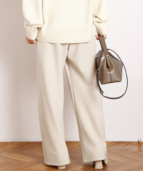 AP STUDIO（エーピーストゥディオ）の「エラスティックパンツ（スラックス・レディース・ブラック/アイボリー・34/36/38）」の16枚目の写真