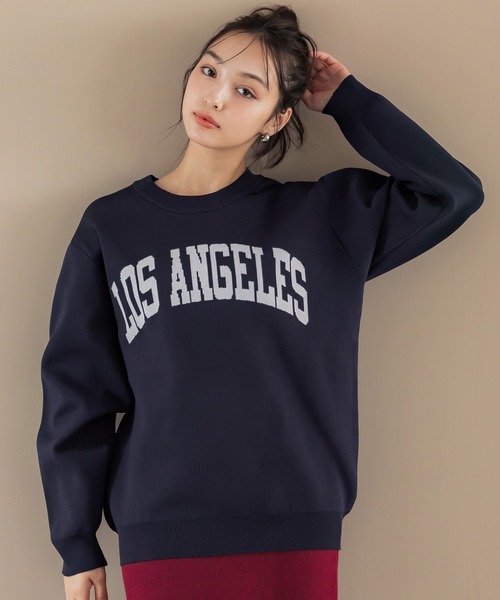 coca（coca）（コカ）の「ポリウーリーニットロゴトップス（ニット/セーター・メンズ・アイボリー/ブラック/ネイビー/ダークブラウン・XL/M/L）」の4枚目の写真