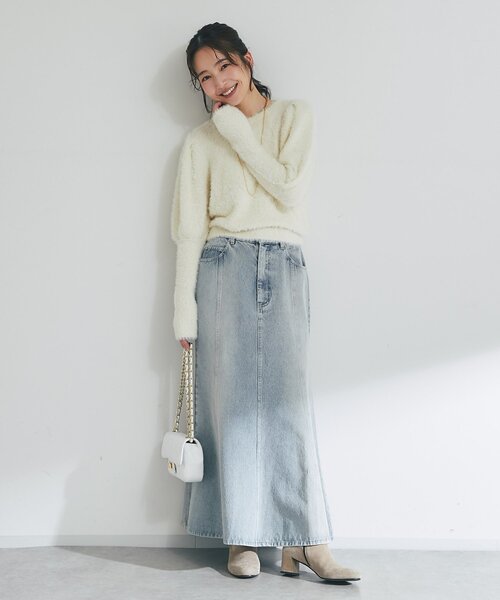 La boutique BonBon（ラブティックボンボン）の「【最強モテニット】お花スパンコールラメフェザーニット（ニット/セーター・レディース・グレイッシュベージュ/ピンク/オフホワイト・FREE）」の12枚目の写真