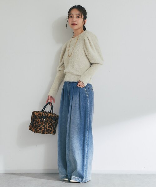 La boutique BonBon（ラブティックボンボン）の「【最強モテニット】お花スパンコールラメフェザーニット（ニット/セーター・レディース・グレイッシュベージュ/ピンク/オフホワイト・FREE）」の19枚目の写真