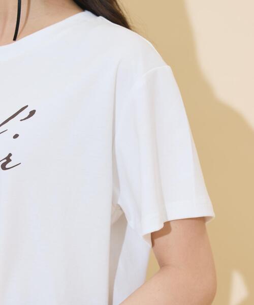 WILLSELECTION(ウィルセレクション)の「ドロップショルダーロゴTシャツ(Tシャツ/カットソー・レディース・オフホワイト/ダークブラウン/ボルドー・FREE)」の12枚目の写真