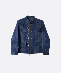 U:UME([)Stand Collar Bijou Denim Short Jacket(fjWPbg)