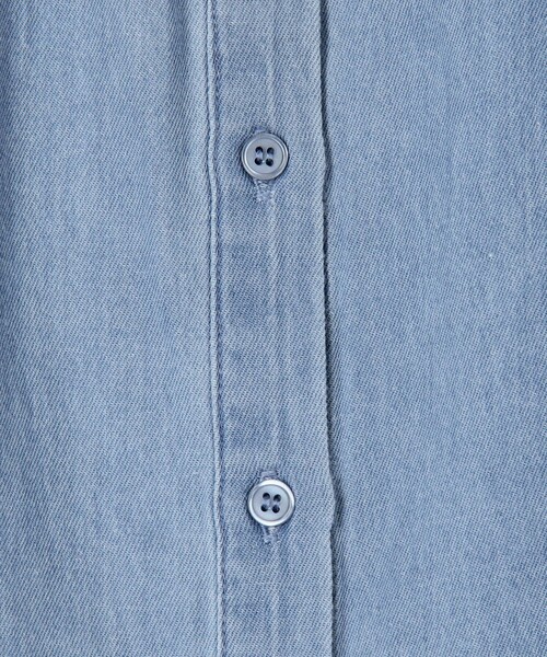 MICO COULIER（ミコクリエ）の「ライトデニムフリルブラウス（シャツ/ブラウス・レディース・ブルー/サックスブルー・38）」の19枚目の写真