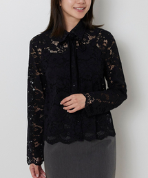 NARACAMICIE（ナラカミーチェ）の「【NARACAMICIE】リボン付きレース長袖ブラウス（シャツ/ブラウス）」