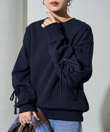 FREAK'S STORE（フリークスストア）の「限定展開　ベロア リボン ライン 裏起毛 スウェット プルオーバー（スウェット）」