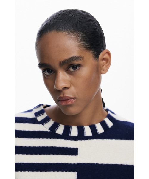 Desigualストライプ ニットセーター Desigual｜ジグザグ&ストライプ セーター | Rakuten Fashion