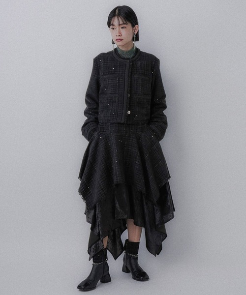 ラメツイードイレヘムスカート(HARE)