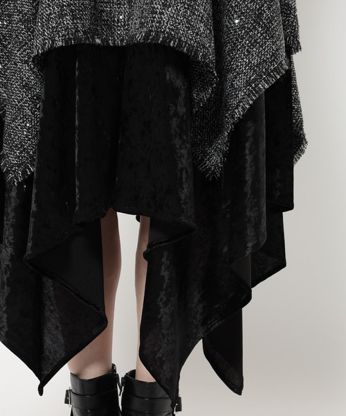 ラメツイードイレヘムスカート(HARE)