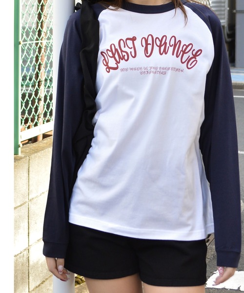 DOUBLE STEAL(ダブルスティール)の「LAST DANCE ラグランロンT(Tシャツ/カットソー・メンズ・ブラック/グリーン/ネイビー・MEDIUM/LARGE)」の3枚目の写真