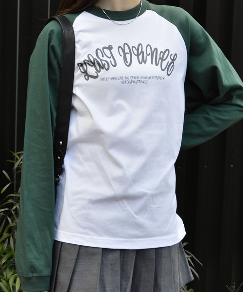DOUBLE STEAL(ダブルスティール)の「LAST DANCE ラグランロンT(Tシャツ/カットソー・メンズ・ブラック/グリーン/ネイビー・MEDIUM/LARGE)」の2枚目の写真