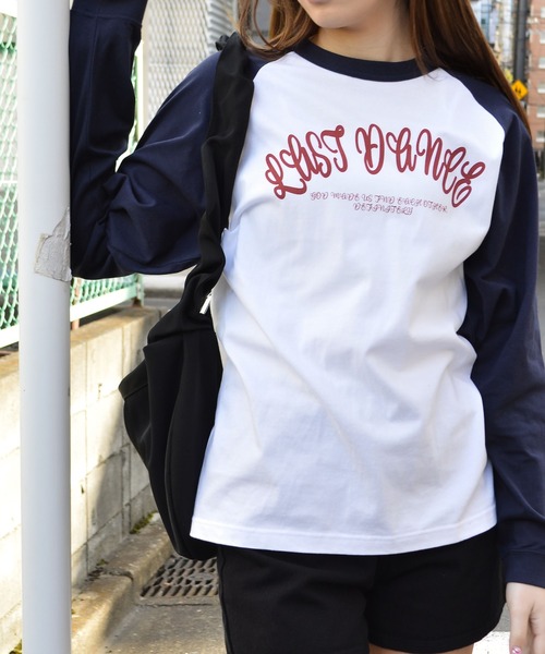 DOUBLE STEAL(ダブルスティール)の「LAST DANCE ラグランロンT(Tシャツ/カットソー・メンズ・ブラック/グリーン/ネイビー・MEDIUM/LARGE)」の6枚目の写真