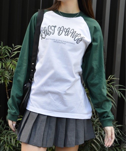 DOUBLE STEAL(ダブルスティール)の「LAST DANCE ラグランロンT(Tシャツ/カットソー・メンズ・ブラック/グリーン/ネイビー・MEDIUM/LARGE)」の12枚目の写真