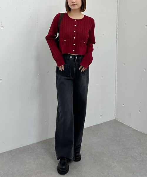 archives（アルシーヴ）の「細ケーブルニットカーディガン（カーディガン/ボレロ・レディース・ブラウン/グリーン/ワインレッド/アイボリー/グレー・MEDIUM）」の11枚目の写真