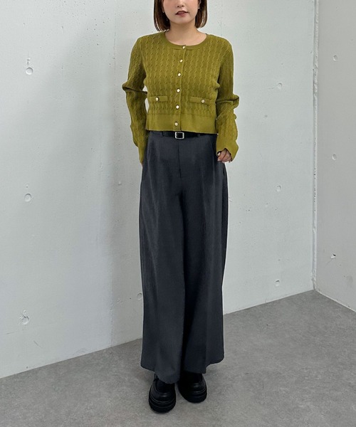 archives（アルシーヴ）の「細ケーブルニットカーディガン（カーディガン/ボレロ・レディース・ブラウン/グリーン/ワインレッド/アイボリー/グレー・MEDIUM）」の18枚目の写真