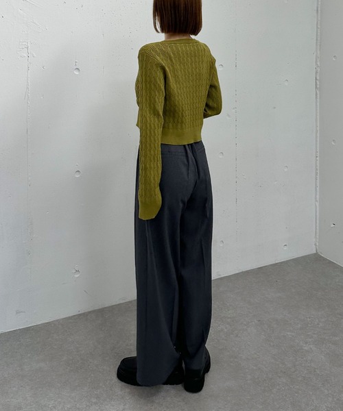 archives（アルシーヴ）の「細ケーブルニットカーディガン（カーディガン/ボレロ・レディース・ブラウン/グリーン/ワインレッド/アイボリー/グレー・MEDIUM）」の21枚目の写真