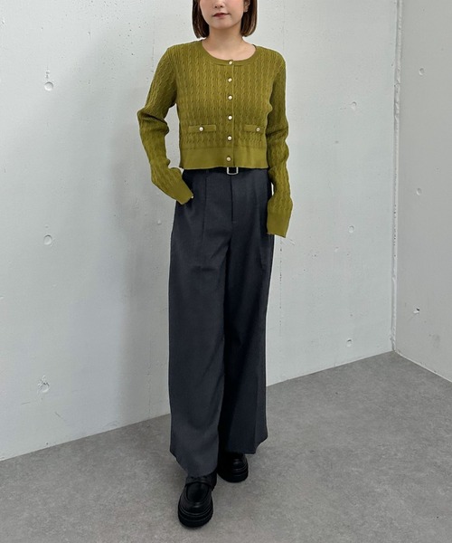 archives（アルシーヴ）の「細ケーブルニットカーディガン（カーディガン/ボレロ・レディース・ブラウン/グリーン/ワインレッド/アイボリー/グレー・MEDIUM）」の20枚目の写真