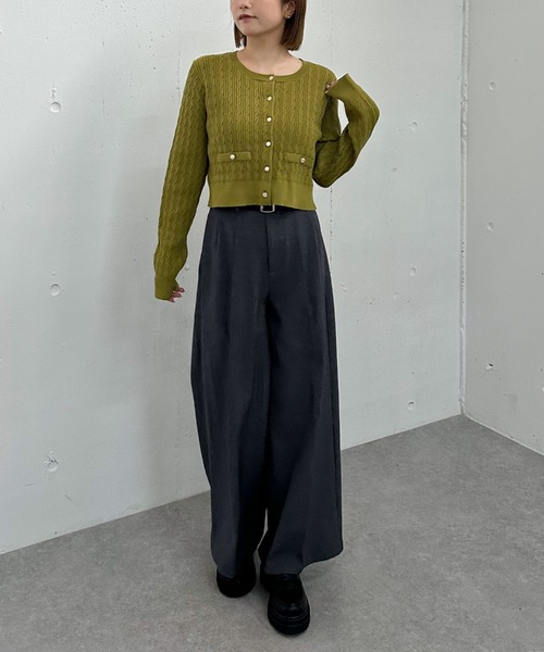 archives（アルシーヴ）の「細ケーブルニットカーディガン（カーディガン/ボレロ・レディース・ブラウン/グリーン/ワインレッド/アイボリー/グレー・MEDIUM）」の19枚目の写真