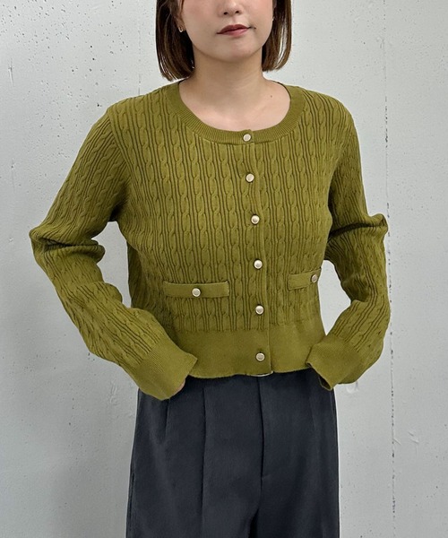 archives（アルシーヴ）の「細ケーブルニットカーディガン（カーディガン/ボレロ・レディース・ブラウン/グリーン/ワインレッド/アイボリー/グレー・MEDIUM）」の16枚目の写真