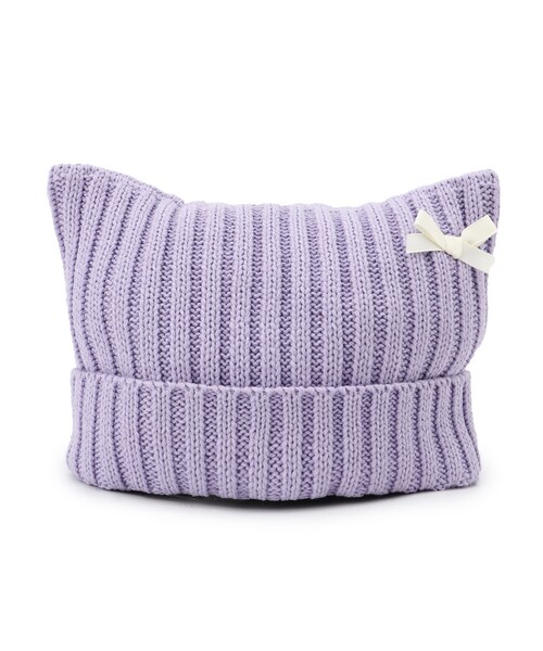 SHOO・LA・RUE（シューラルー）の「ネコ耳ワッチ（ニットキャップ/ビーニー・キッズ・ブラック/ライトパープル/ピンク系・99）」の4枚目の写真