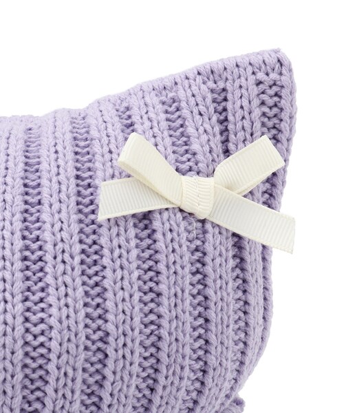 SHOO・LA・RUE（シューラルー）の「ネコ耳ワッチ（ニットキャップ/ビーニー・キッズ・ブラック/ライトパープル/ピンク系・99）」の11枚目の写真