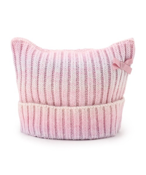 SHOO・LA・RUE（シューラルー）の「ネコ耳ワッチ（ニットキャップ/ビーニー・キッズ・ブラック/ライトパープル/ピンク系・99）」の3枚目の写真