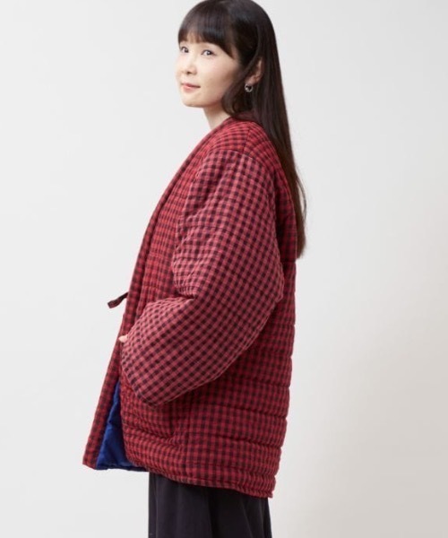 カヤ（カヤ）の「【カヤ】色衣（いろごろも）ネオ半纏 格子（その他アウター・メンズ・レッド・FREE）」の6枚目の写真