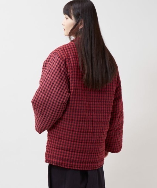 カヤ（カヤ）の「【カヤ】色衣（いろごろも）ネオ半纏 格子（その他アウター・メンズ・レッド・FREE）」の7枚目の写真