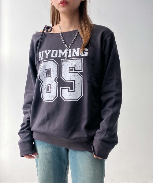 セール】♪2WAY リボン ロゴスウェットプルオーバー（ボートネック