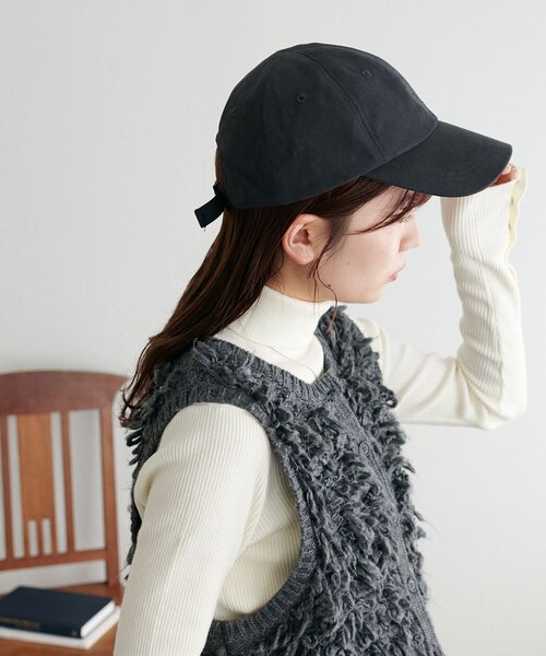 DISCOAT（ディスコート）の「スクエアロゴ同色刺繍CAP（キャップ・レディース・ベージュ/ブラック・FREE）」の8枚目の写真