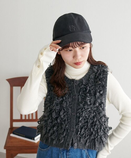 DISCOAT（ディスコート）の「スクエアロゴ同色刺繍CAP（キャップ・レディース・ベージュ/ブラック・FREE）」の9枚目の写真