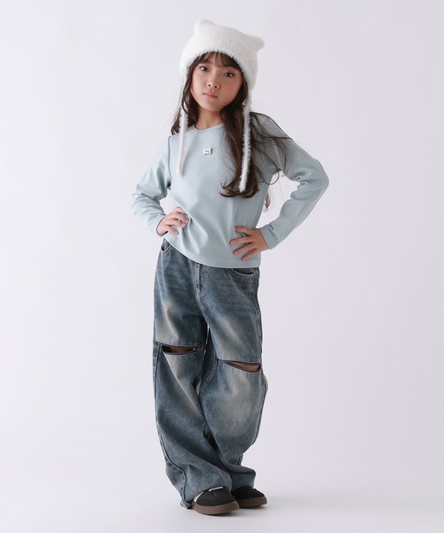 repipi armario（レピピ アルマリオ）の「【10C REPIPI】10CプレートロングTシャツ（Tシャツ/カットソー・キッズ・ブルー系その他/ピンク系その他/ブラック系その他/ホワイト・120cm/110cm/130cm）」の18枚目の写真