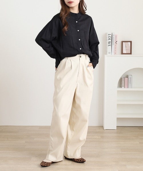 OMNES(オムネス)の「綿レーヨン後ろタックコクーンシャツ(シャツ/ブラウス・レディース・ホワイト/ブラック/ピンク・FREE)」の11枚目の写真