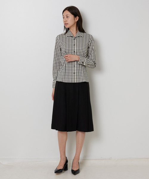 NARACAMICIE(ナラカミーチェ)の「【NARACAMICIE】チェックスタンドカラー長袖シャツ(シャツ/ブラウス・レディース・ホワイト・XL/L/S/M)」の11枚目の写真