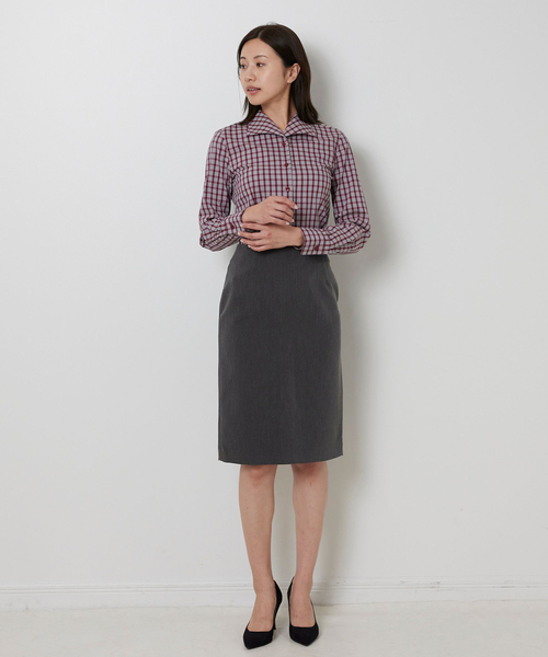 NARACAMICIE(ナラカミーチェ)の「【NARACAMICIE】チェックスタンドカラー長袖シャツ(シャツ/ブラウス・レディース・ホワイト・XL/L/S/M)」の12枚目の写真