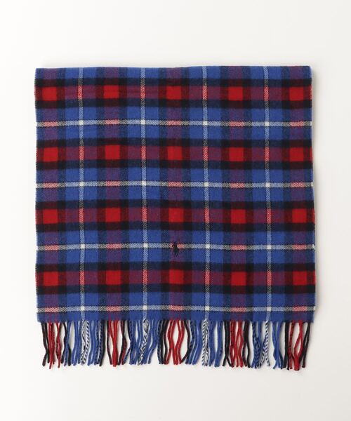 セール】チェック フリンジ ウールカシミヤ スカーフ（マフラー