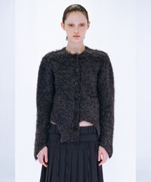 CUTTING MOHAIR KNIT CARDIGAN