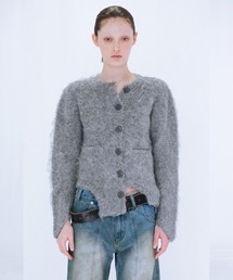 CUTTING MOHAIR KNIT CARDIGAN