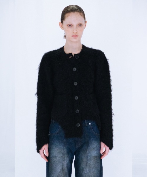 VIAVANDA(ヴィアヴァンダ)の「CUTTING MOHAIR KNIT CARDIGAN(カーディガン/ボレロ・レディース・ブラック/グレー/ブラウン・FREE)」の10枚目の写真