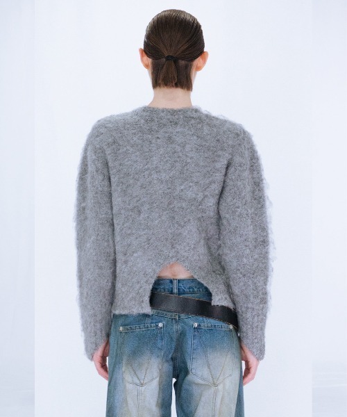 VIAVANDA(ヴィアヴァンダ)の「CUTTING MOHAIR KNIT CARDIGAN(カーディガン/ボレロ・レディース・ブラック/グレー/ブラウン・FREE)」の19枚目の写真