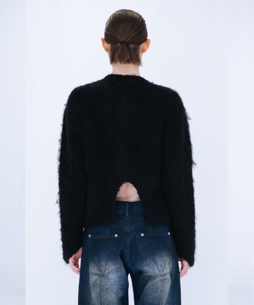 VIAVANDA(ヴィアヴァンダ)の「CUTTING MOHAIR KNIT CARDIGAN(カーディガン/ボレロ・レディース・ブラック/グレー/ブラウン・FREE)」の12枚目の写真