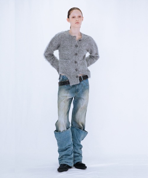 VIAVANDA(ヴィアヴァンダ)の「CUTTING MOHAIR KNIT CARDIGAN(カーディガン/ボレロ・レディース・ブラック/グレー/ブラウン・FREE)」の20枚目の写真
