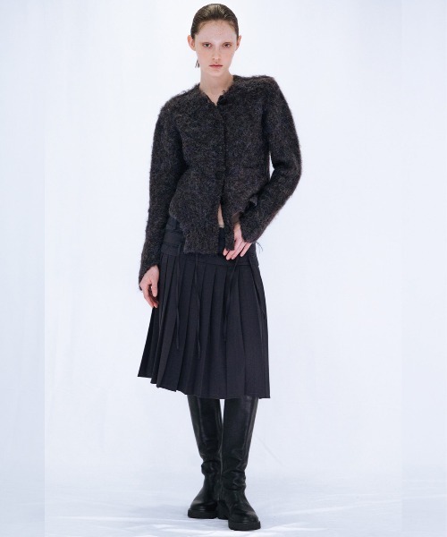 VIAVANDA(ヴィアヴァンダ)の「CUTTING MOHAIR KNIT CARDIGAN(カーディガン/ボレロ・レディース・ブラック/グレー/ブラウン・FREE)」の7枚目の写真